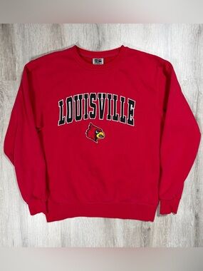Stadium Athletics Red Louisville Crewneck Sweatshirt